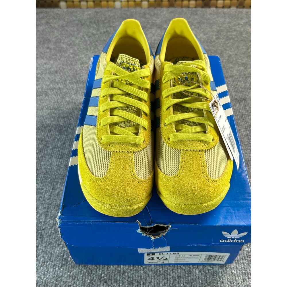 Adidas SL 72 RS Yellow Blue Retro Running Sneakers Y4.5 WM 5.5 - Picture 9 of 10